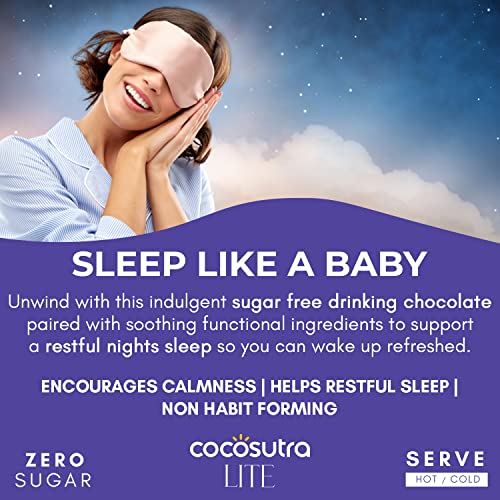 Cocosutra RELAX Sugar-Free Drinking Chocolate with Melatonin & Ashwagandha | Sleep Aid | Non-Habit Forming | Keto Friendly | Ages 14+ | 200g | 10 Servings - Image 4