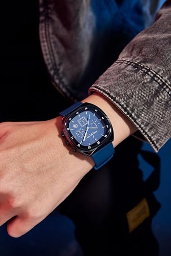 Daniel Hechter Paris Bercy Collection Modern Chronograph Watch for Men with Square Dial and Silicon Band-DHM1001 - Image 2
