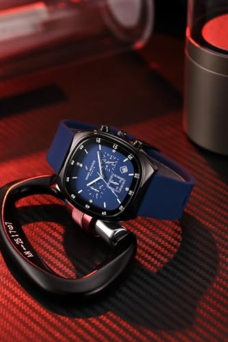Daniel Hechter Paris Bercy Collection Modern Chronograph Watch for Men with Square Dial and Silicon Band-DHM1001 - Image 3