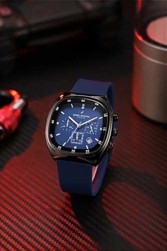 Daniel Hechter Paris Bercy Collection Modern Chronograph Watch for Men with Square Dial and Silicon Band-DHM1001 - Image 4