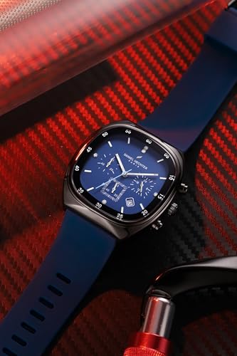 Daniel Hechter Paris Bercy Collection Modern Chronograph Watch for Men with Square Dial and Silicon Band-DHM1001 - Image 5