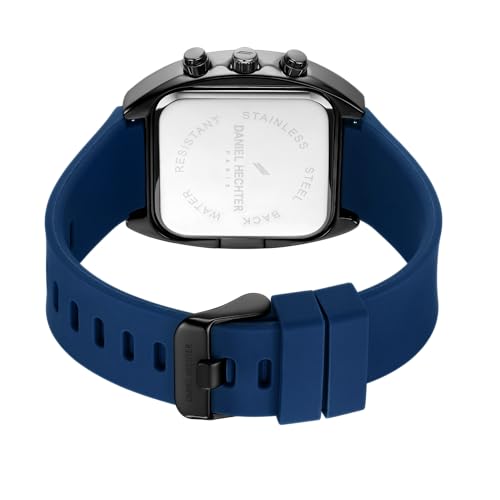 Daniel Hechter Paris Bercy Collection Modern Chronograph Watch for Men with Square Dial and Silicon Band-DHM1001 - Image 6