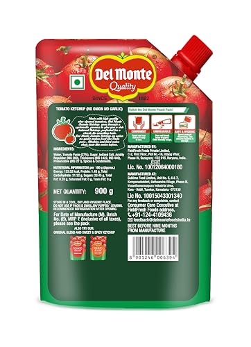 Del Monte Tomato Ketchup - No Onion No Garlic, 900 g| No MSG |100% Vegan | Tomato Sauce - Image 2