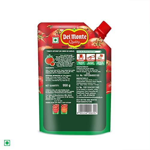 Del Monte Tomato Ketchup - No Onion No Garlic, 900 g| No MSG |100% Vegan | Tomato Sauce - Image 5