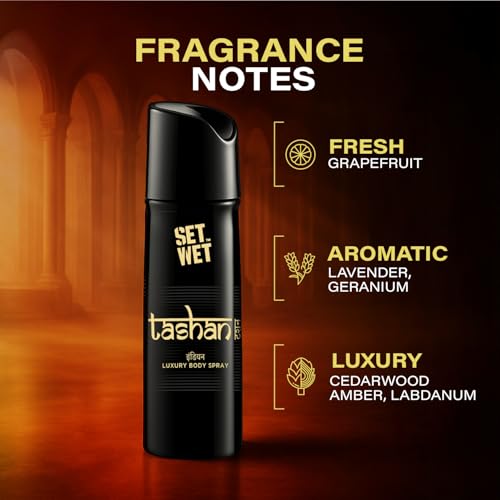 Set Wet Tashan & Yodha Indian Luxury Body Spray I Long Lasting Body Spray for Men I Manly & Luxury Fragrance for Men, 150ml Pack of 2 - Image 3