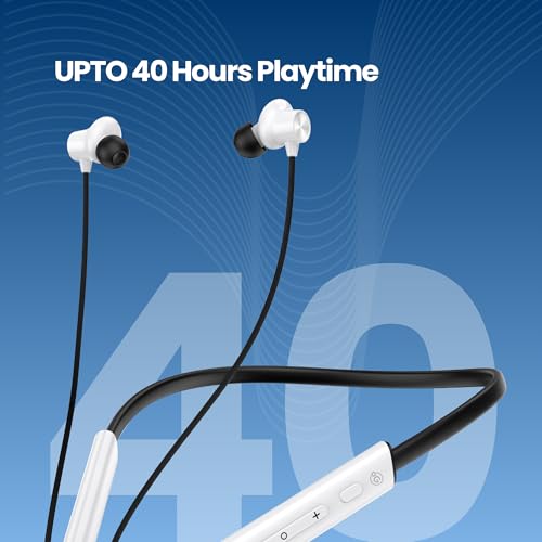 OOGE Tune 21 Wireless Neckband (White) – Type-C Charging, AI ENC Noise Cancellation, Bluetooth 5.3, Magnetic On/Off Earbuds, IPX3 Water Resistant, 40 Hours Playtime, 1500-Hour Standby - Image 3