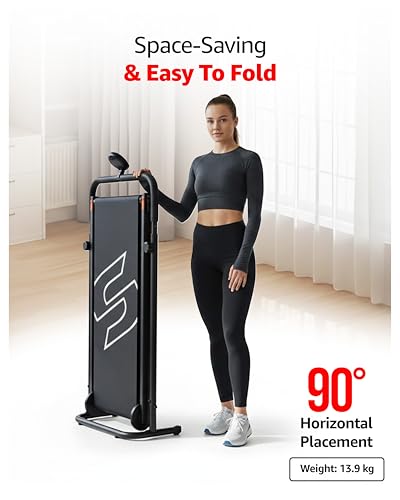 Sparnod Fitness STH-450 Manual Treadmill for Home Use, Adjustable Handle Height & Manual Incline, LCD Display, Compact & Foldable with Wheels, 120 kg Max User Weight, Assembly Required - Image 5