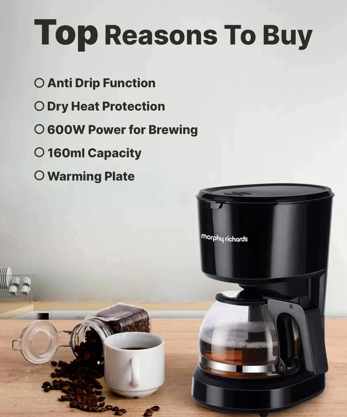 Morphy Richards Europa 6 Cups Coffee Maker (Black) - Image 3