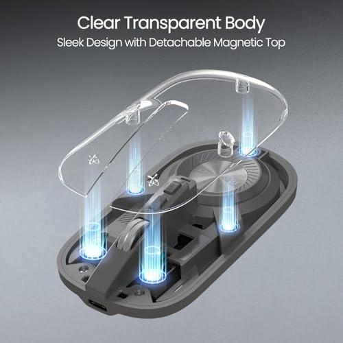Portronics Toad 8 Transparent Wireless Bluetooth Mouse with Dual Wireless (BT + 2.4 GHz), Rechargeable Battery, Noise-Free Clicking, Show/Hide Desktop, Multi-Device Pair, Adjust Sensitivity (Grey) - Image 7