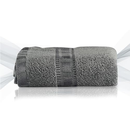 Urbane Home Pack of 2 Cotton Hand/Face Towels for Men & Women | Easily Washable | Workout Gym Napkins for Men | Pocket Towel - Grey & Green - Image 2