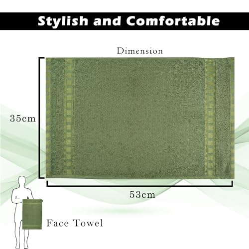 Urbane Home Pack of 2 Cotton Hand/Face Towels for Men & Women | Easily Washable | Workout Gym Napkins for Men | Pocket Towel - Grey & Green - Image 3