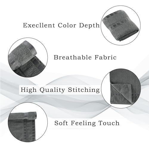 Urbane Home Pack of 2 Cotton Hand/Face Towels for Men & Women | Easily Washable | Workout Gym Napkins for Men | Pocket Towel - Grey & Green - Image 6