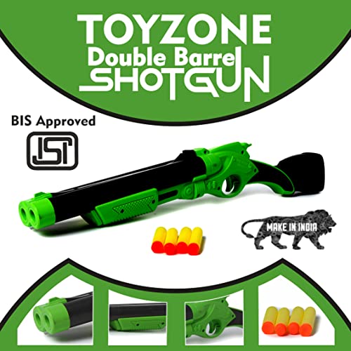 Toyzone Ben10 Double Barrel Shotgun-58793 | Foam Blaster Double Barrel Gun | Safe and Long Range | Lock & Load Pump Action | 5-Play Shotgun Shells with Gun | Shotgun Boomstick | Pull & Action ProShot | For Kids, Teens, Adults - Image 5