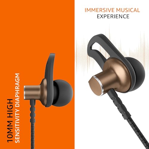 Amazon Basics in-Ear Wireless Neckband with Mic, Up to 18 Hours Play Time, Bluetooth 5.1, Voice Assistance, Noise Cancellation, IPX4 Water-Resistance, Magnetic Earbuds (Brown) - Image 4