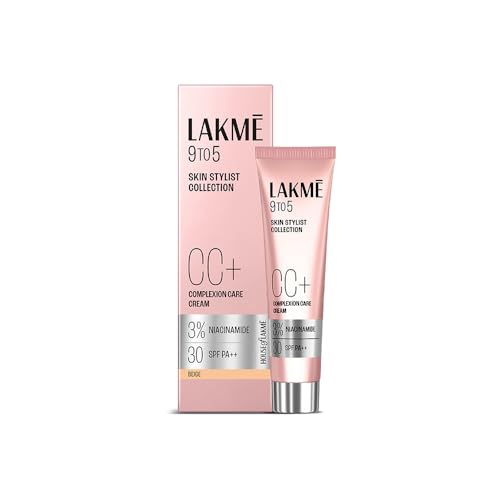 Lakme 9 to 5 CC Cream Beige with 3% Niacinamide Complex SPF30 PA++ | 90% lightweight moisturizing cream for Care & 10% Foundation for Care |Conceals Dark Spots| Brightens Skin |30 g - Image 3