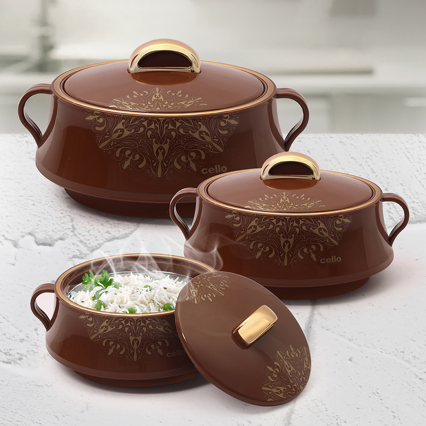 Cello Midas Pack of 3 Thermoware Casserole Set (500 ml, 1000 ml, ...more