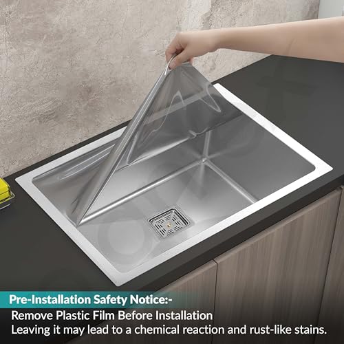 Plantex Premium Stainless Steel Sink for Kitchen/Kitchen Sink with 25 Years Warranty by Plantex/Single Bowl Sink with Square Coupling, Hose Pipes and Drain Rack (Silver Matt - 16x18x9 Inches) - Image 7