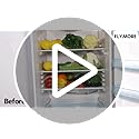 flymore Fridge Storage Boxes (Pack of 4), Fridge Organizer with Removable Drain Plate Fridge Storage Containers Keeps Fruits, Vegetables, Meat, Fish Fresh Longer 1500 ML Container Box - Image 2