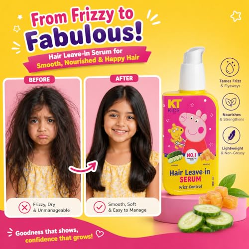 Hair Leave-In Serum for Kids | Pediatrician Approved & 100% Vegan | Aloe Vera & Cucumber Extract | Frizz Control & Non-Greasy | Paraben, Silicone & Sulphate free | 100ml - Image 5