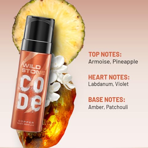 WILD STONE CODE Copper Long Lasting No Gas Body Perfume For Men, 150Ml - Copper, Spray - Image 3