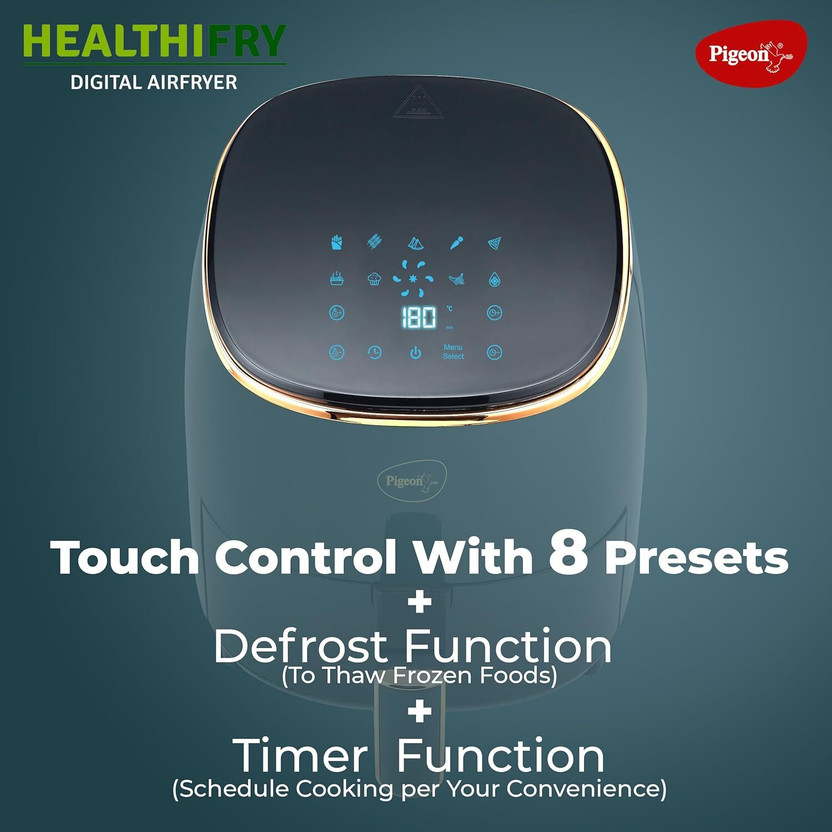 Pigeon Healthifry Digital with 360 High Speed Air Circulation Tec...more - Image 3