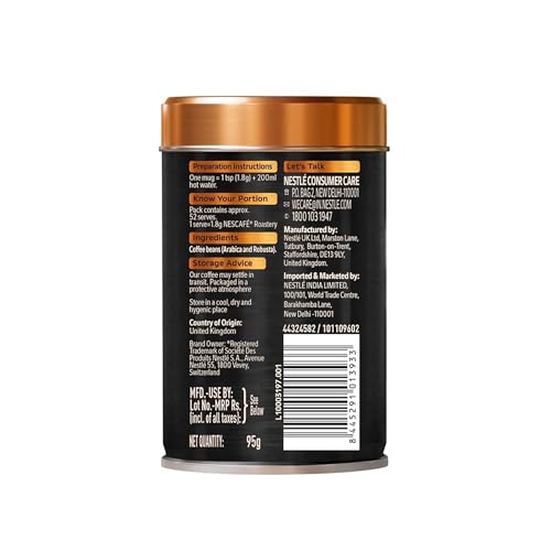 NESCAFE Roastery | Premium Imported Coffee | Dark Roast | Crafted by Master Roasters |Elevate your Coffee Experience | Rich & Intense Taste | 95g Tin (New Launch) Can - Image 2