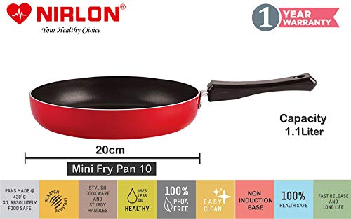 NIRLON Gas Compatible Non Stick Aluminium Cookware Set, 4 Pieces (FP10_TP22_UP7_CS24) - Image 2
