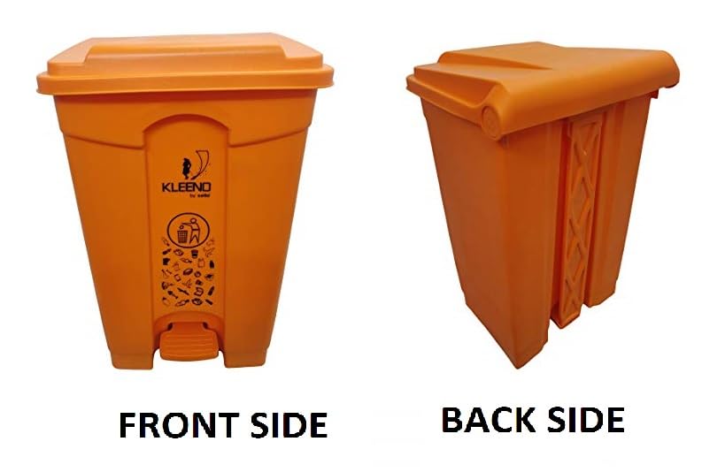 Cello Strong Plastic Step-On Pedal Garbage Dustbin 60 Ltr (Orange & Orange) Combo - Image 5
