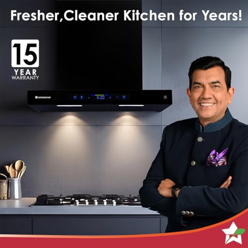 Wonderchef Ultra Sleek 60cm Filterless Auto-clean Kitchen Chimney with Oil Collector, BLDC Motor, Suction 1800 m3/hr, Motion Sensor + Touch Control, 15-Yr Warranty on Motor & 5-Yr Comprehensive, Black - Image 2
