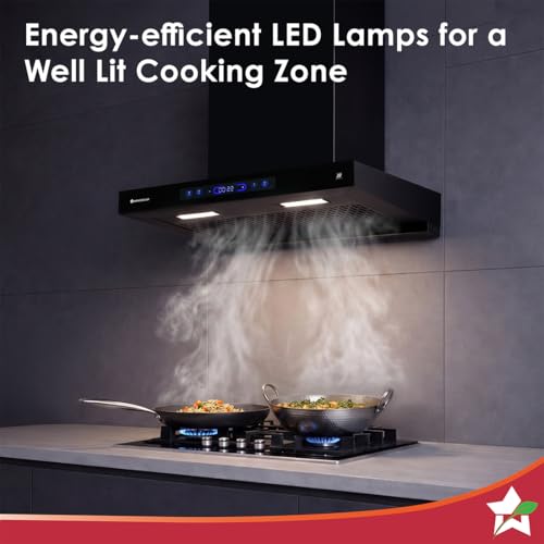 Wonderchef Ultra Sleek 60cm Filterless Auto-clean Kitchen Chimney with Oil Collector, BLDC Motor, Suction 1800 m3/hr, Motion Sensor + Touch Control, 15-Yr Warranty on Motor & 5-Yr Comprehensive, Black - Image 7