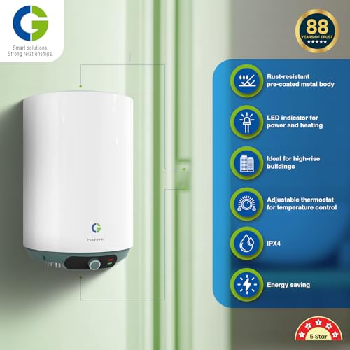 CG-Magnamix 25 Ltr Storage Water Heater (Geyser) | 5 Star Rated | High Rise Compatible | Glasslined Tank | Copper Element | Rust Proof Body | 100% Copper Element | 2 Yrs Product & 5 Yrs Tank Warranty - Image 4