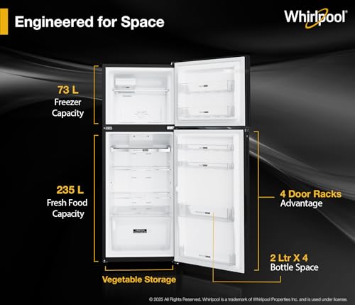 Whirlpool 308 L 3 Star Convertible Frost Free inverter Double Door Refrigerator (IF INV 355 OMEGA BLACK(3S) CONV-Y, 2026 Model) - Image 7