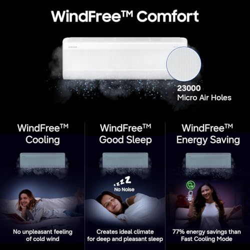 Samsung 1.5Ton 3Star,New Star rated, Bespoke AI WindFree Inverter Smart Split AC (WiFi, Energy Saving, Voice Control, Powerful Cooling, Copper, Digital Inverter, white,AR60H18D1LWNNA) - Image 6