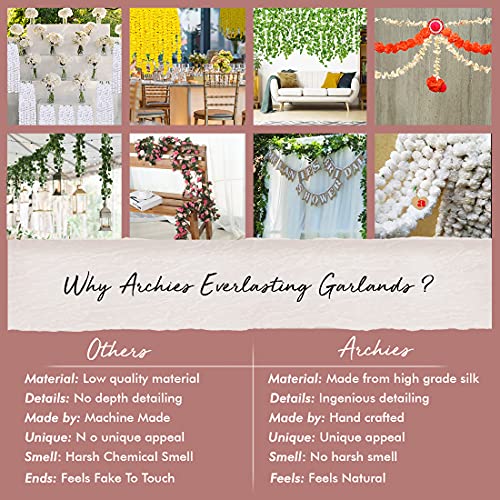 ARCHIES Artificial Flower Marygold Garland (Multicolor, Pack of-2,Length-30 cm,Breadth-8 cm, Number of Bell-2,11 Pompom in Each Garland Pack of 2 Pcs) Wall Hanging for Home Decor, Diwali, Pooja - Image 7