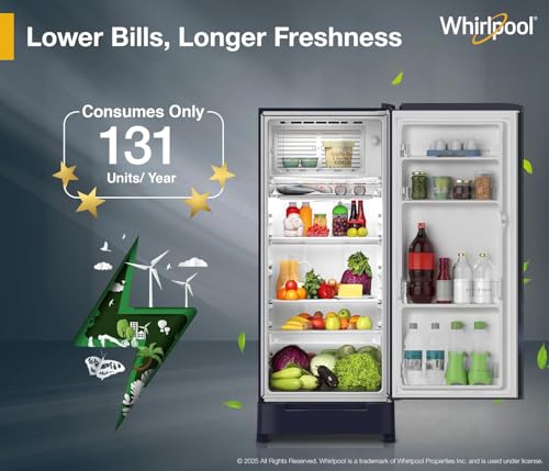 Whirlpool 184 L 5 Star Direct-Cool Single Door Refrigerator with Intellisense Inverter Compressor (205 WDE ROY 5S Inv SAPPHIRE SPRING-Y, Blue, 2026 Model) - Image 5