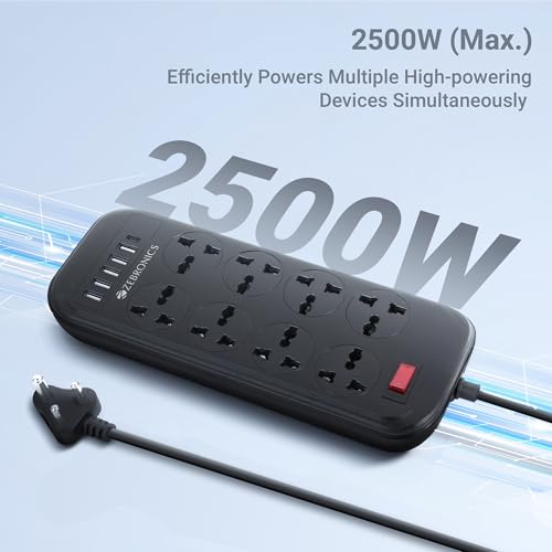 ZEBRONICS Power BAR 282,Extension Board/Strip,2500