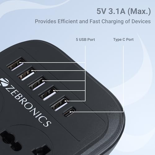 ZEBRONICS Power BAR 282,Extension Board/Strip,2500