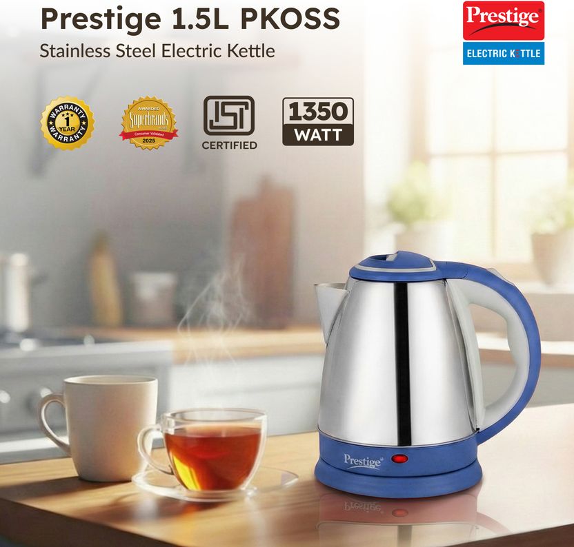 Prestige Atlas Electric Kettle (1.5 L, Blue, Silver) - Image 2