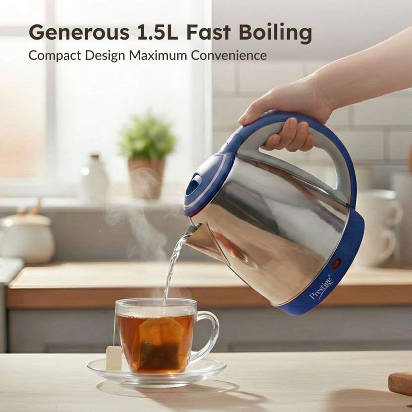 Prestige Atlas Electric Kettle (1.5 L, Blue, Silver) - Image 3