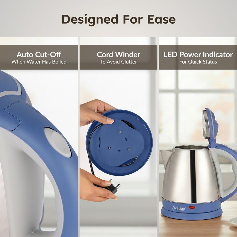 Prestige Atlas Electric Kettle (1.5 L, Blue, Silver) - Image 4