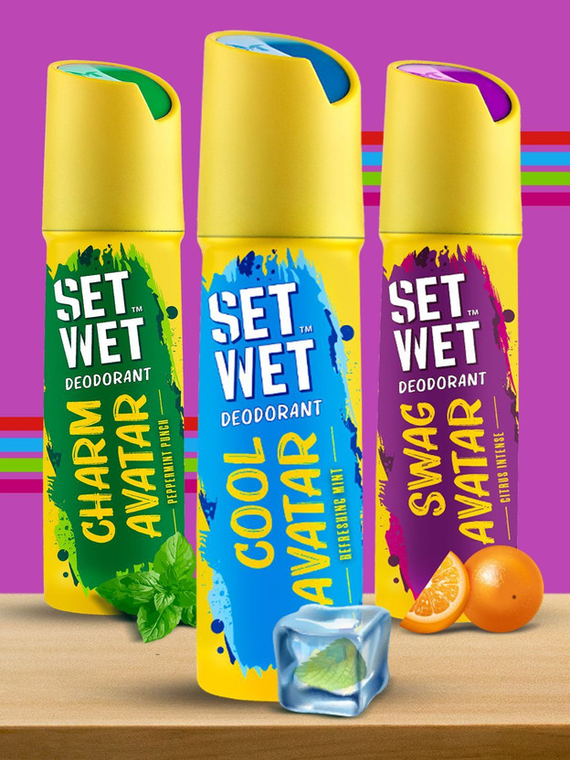 SET WET Cool, Charm and Swag Avatar Deodorant Spray - For Men (...more
