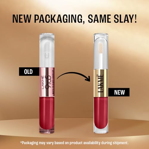 Lakme 9to5 Double Duty Matte to Glass Liquid Lip - Vintage Red 7.6ml - Image 3
