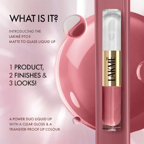 Lakme 9to5 Double Duty Matte to Glass Liquid Lip - Vintage Red 7.6ml - Image 4