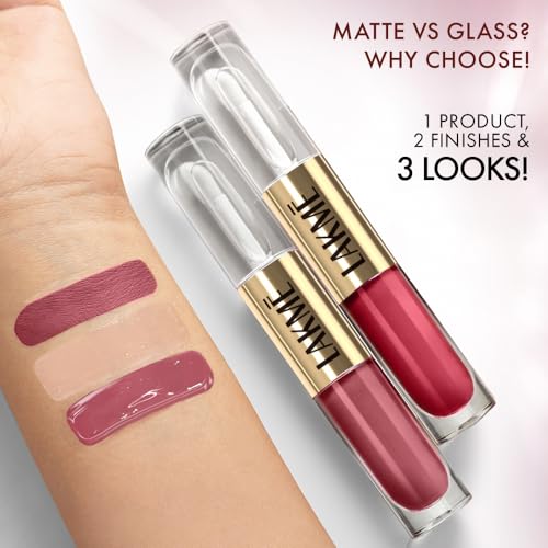 Lakme 9to5 Double Duty Matte to Glass Liquid Lip - Vintage Red 7.6ml - Image 6