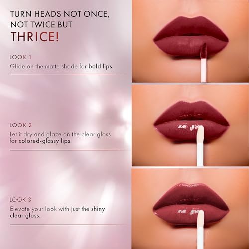 Lakme 9to5 Double Duty Matte to Glass Liquid Lip - Vintage Red 7.6ml - Image 7