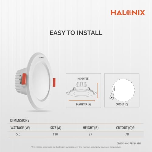 Halonix Kornet 5.5-Watt Concealed downlighter