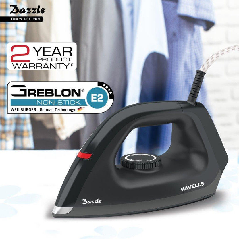 HAVELLS Dazzle 1100 W Dry Iron (Black) - Image 2