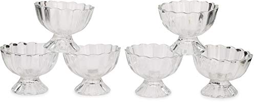 Afast Serving Glass Bowl, Set of 6 With Self Dn04, Clear, 200 Ml