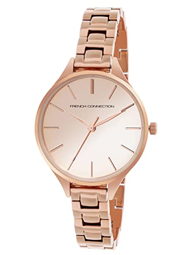 French Connection Women's Ella Analog Watch Rose Gold Strap-FCS003C