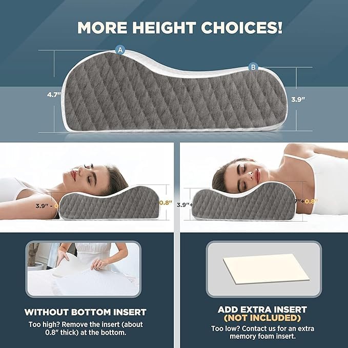 KITCHIVO™ Memory Foam Pillow, Contour